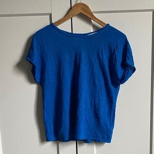 Rachel Zoe blue linen top